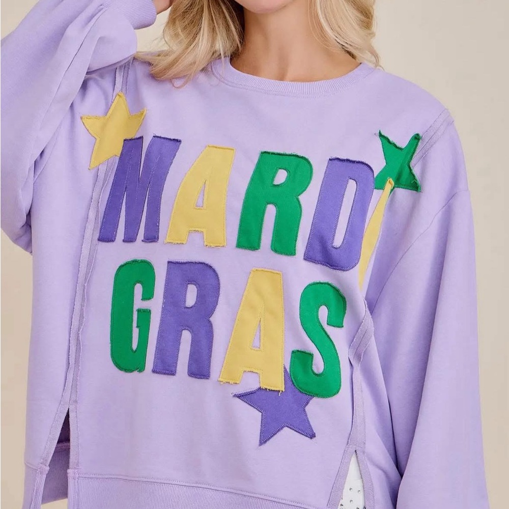 Purple Mardi Gras Sweater